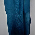 EXPRESS  | Satin Ruffle Hi-Lo Maxi Dress Sleeve Faux Wrap Jewel Dark Teal | XL Photo 4