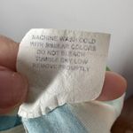 Miker Top Women M Blue Green Stripe Short Sleeve Cutout Pocket 90s Y2K Made USA Size M Photo 2