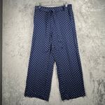 Talbots  Pants Large Blue White Polka Dot Pull On‎ Preppy Classic Workwear Chic Photo 1