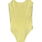 Abercrombie & Fitch yellow ribbed snap button bodysuit women’s size small Photo 0