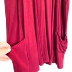 SavLaBrant Boho Maroon Red High Neck Swing Midi Dress Size Medium Sleeveless Photo 5