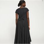 Universal Standard Jenna Stretch Poplin Cotton Ruffled Dress Black Large 22-24 Photo 2