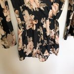 Lulus Prairie Daydream Washed Navy Blue Floral Print Romper Long Sleeves XS Photo 3