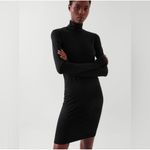 COS  Slim-Fit Turtleneck Bodycon Dress‎ Black Sz L Photo 1