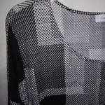 Calvin Klein  L Shade Block Dots Zipper Sleeve Top in Black White Gray Workwear Photo 2