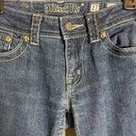 Miss Me Bedazzled Thick Stitch Skinny Jeans Women's 27 Dark Wash Embroidered Photo 6