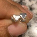 Mini Heart Earrings Dipped In White Gold! So Cute And dainty! Brand new! Silver Photo 1