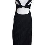 Free People At Dusk Open Back Dress Women’s Size Small Black Midi High Low Hem Photo 6