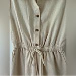 Gilly Hicks  Oatmeal Beige Button Front Shorts Romper with Cinched Waist Photo 4