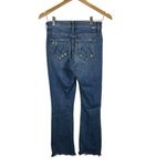Mother The Insider Crop Step Chew Distressed Denim Jeans in Dancing on Coals 24 Blue Photo 2