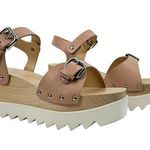 Stella McCartney New Elyse Buckle Wedge Platform Sandals Blush Pink Size 39 Photo 0