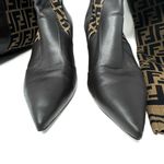 Fendi Rockoko FF Monogram Thigh-High Boots – Brown Knit & Leather, Size 7.5 Photo 2