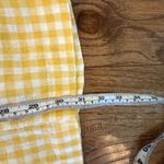 Old Navy yellow plaid gingham square neck linen mini dress small petite Photo 8