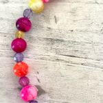 Pink, orange, yellow and purple colorful beaded necklace Photo 7
