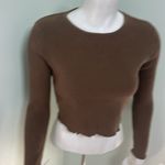 Brandy Melville  ribbed brown cropped sweater Photo 2