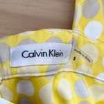 Calvin Klein Fit & Flare Pleated Yellow Polka Dot Sundress Cotton Poplin, Sz 8 Photo 3