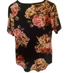 LuLaRoe  floral vneck short sleeve black red small Photo 4