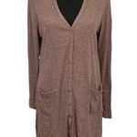 Ruff Hewn  Mauve Midi Length Button Down Cardigan Sweater Size L Photo 0