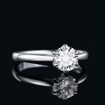 Boutique 1 Ct Solitaire Engagement‎ Ring Brilliant-Cut Simulated Diamond, Size 8 Photo 8