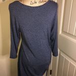 Jessica Simpson  Blue, Gray Stripe Slant Hemline Maternity Tunic 3/4 Sleeve Sz XL Photo 5
