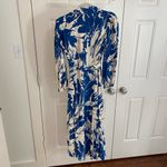 ZARA  Blue and White Patterned Long Sleeve Dress Photo 4