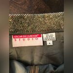 Oscar de la Renta Rare Vintage Olive Wool Tweed Pencil Skirt Sz 4 Photo 6