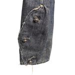 Elie Tahari Washed Blue Embellished Hook Closure Stand Collar Military Jacket L Photo 8