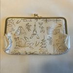 Hallmark White and Gold Clutch with Unique Landmark Design EUC Photo 0