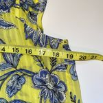 Loft Neon Yellow & Blue Floral Print Ruffle Sleeve Tank Top Photo 6
