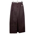 Anthropologie NWT Pilcro Madi Skirt Size 4 Oxblood Front Slit Midi Denim Style Photo 1
