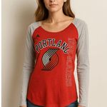 Adidas NBA Portland Trail Blazers Long Sleeve Tee Red Gray M Photo 0