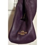 Coach Leather Purple Pebble Hobo Shoulder Bag Gold Zippers Chain Purple Interior Photo 2