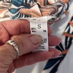 NWOT szS 2 piece tropical print short set wrap around top pompom trim shorts White Photo 2