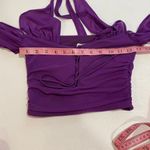 Oh Polly  Purple Mesh Ruched Halter Crop Top Women’s Size 6 Photo 3