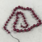 1920s 18” Round Maroon pearl Necklace Photo 1