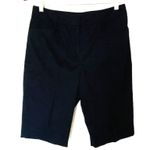 Pendleton Modern Black Cotton Stretch High Rise Bermuda Pockets Minimal Shorts 6 Photo 0