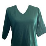 Active Basic  Teal 3/4 Sleeve V-Neck Top Photo 1