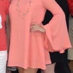 Olivaceous Peach Strapless Dress Photo 0