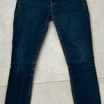 EXPRESS  JEANS WOMEN SIZE 00 CROPPED DARK BLUE LEGGING JEANS THICK WAISTBAND Photo 0