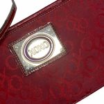 XOXO Red Wristlet Bag, small brocade fabric & vegan Leather clutch purse Photo 7