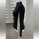 DKNY 90s active fitted 2 tone quarter zip pullover sweater black ivory Ribbed M Photo 7