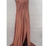 Birdy Grey NWT monica halter maxi dress shiny satin terracotta Womens Size XXL Photo 0