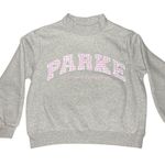 PARKE x Stoney Clover Lane Sweatshirt L/XL NEW Grey Pink Check Gingham Mock Neck Photo 0