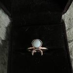 Women’s Stainless Steel Silver Faux Turquoise Ring Size 6 Photo 1