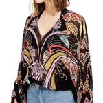 Free People ★  Bohemian “Beneath the Sea” Top/Blouse - Multicolored Black ★ Photo 12
