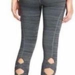 Athleta Chaturanga Criss Cross Cut Out Ribbon Leggings Pockets Size XS Photo 0