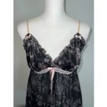 Women’s Black/Pink Chemise Slip Dress Babydoll Medium Black Photo 1