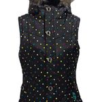 Burton  Dryride Puffer Vest M Black Multi Faux Fur Hooded Quilted Snow Ski Core Photo 1