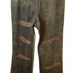 Polvere Italy Gray Green Jeans Velour Embroidered Patches Wide Leg Stretch Size undefined Photo 0