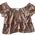 Pink Rose  Lavender and Floral Short Sleeve‎ Top size Medium Photo 0